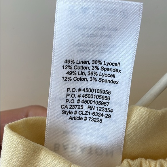 Nwot aritzia babaton yellow linen cohen pants 00 - Picture 4 of 5